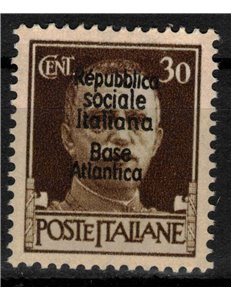 ATLANTIC BASE 1944 Italian Social Republic (5 lines) 30c MNH**