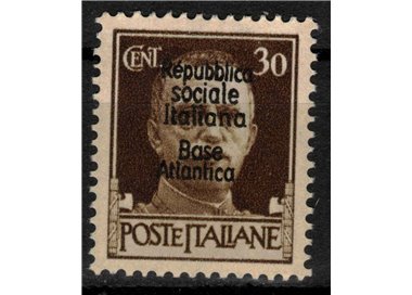 ATLANTIC BASE 1944 Italian Social Republic (5 lines) 30c MNH**