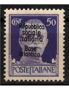 ATLANTIC BASE 1944 Italian Social Republic (5 lines) 50c MNH**