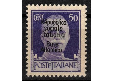 ATLANTIC BASE 1944 Italian Social Republic (5 lines) 50c MNH**