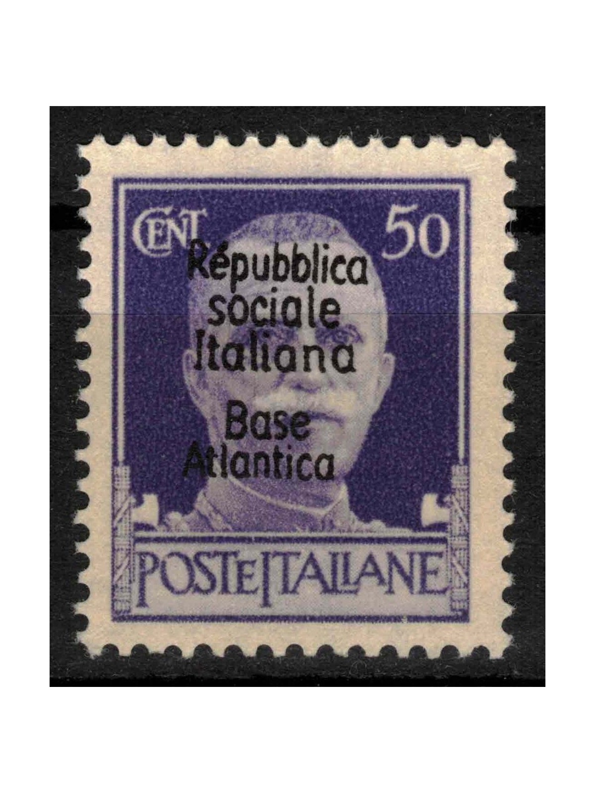 BASE ATLANTICA 1944 Repubblica Sociale Italiana (5 righe) 50c MNH**