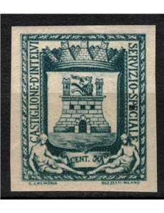 CASTIGLIONE D'INTELVI 1945 Stemma 50c verde grigio (non dentellato) MH*
