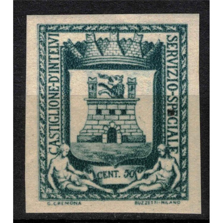 CASTIGLIONE D'INTELVI 1945 Stemma 50c verde grigio (non dentellato) MH*