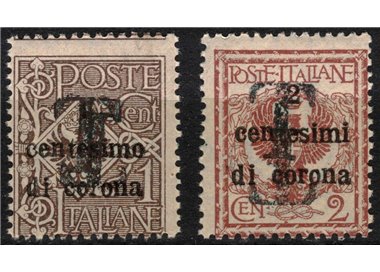 TRENTINO (BZ1) 1918-19 Trento and Trieste (Variety) double overprint 1 chapter 2v MNH**