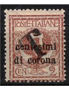 TRENTINO (BZ1) 1918-19 Trento and Trieste 2c (Variety) overprint T oblique MNH**