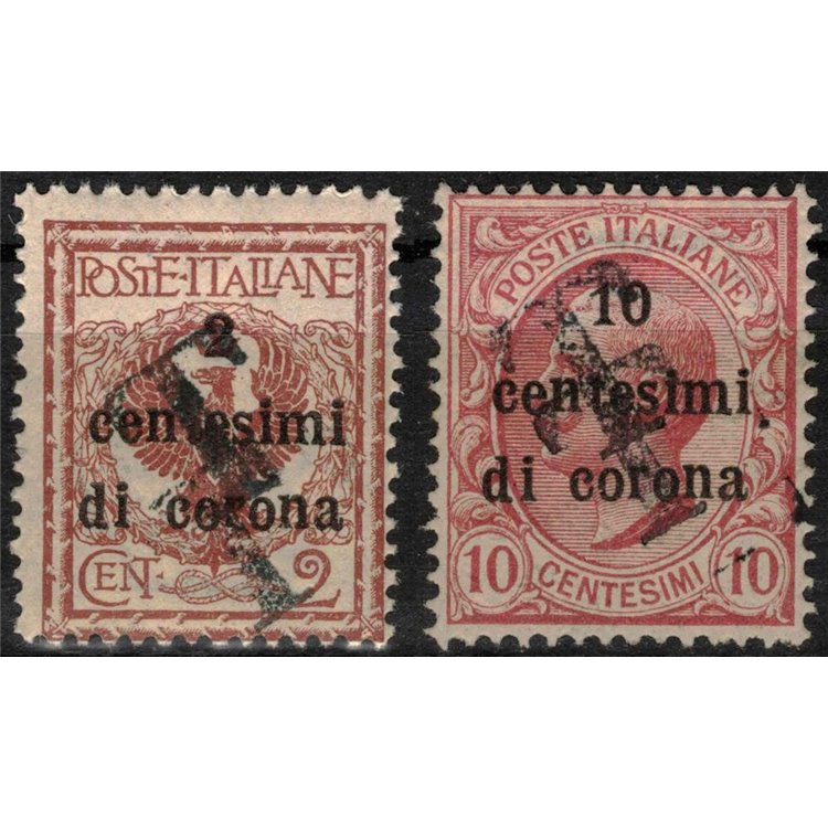 TRENTINO (BZ1) 1918-19 Trento and Trieste (Variety) double oblique overprint 2v MNH**
