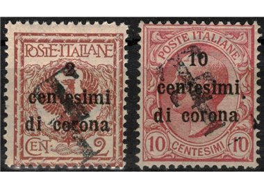 TRENTINO (BZ1) 1918-19 Trento and Trieste (Variety) double oblique overprint 2v MNH**