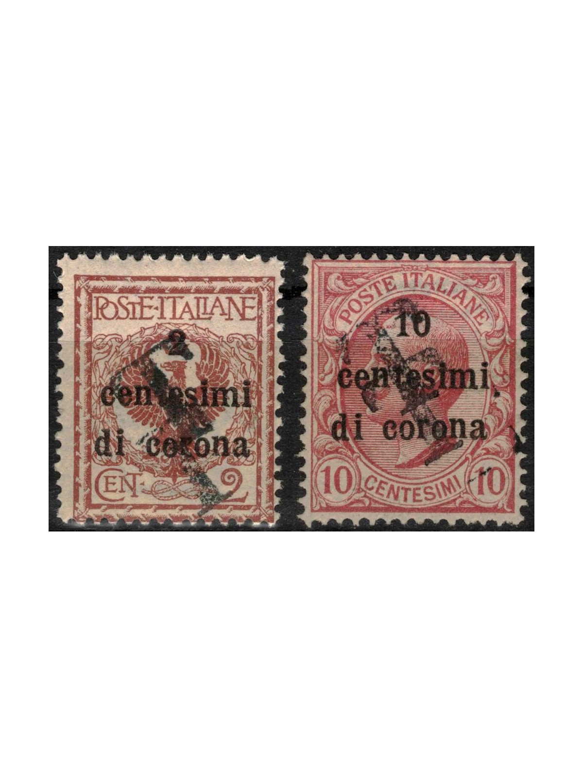 TRENTINO (BZ1) 1918-19 Trento and Trieste (Variety) double oblique overprint 2v MNH**