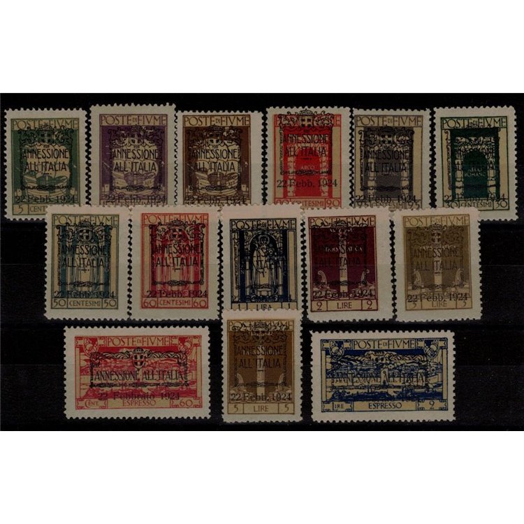 FIUME 1924 San Vito soprastampati (Annessione all'Italia) 14v MNH**