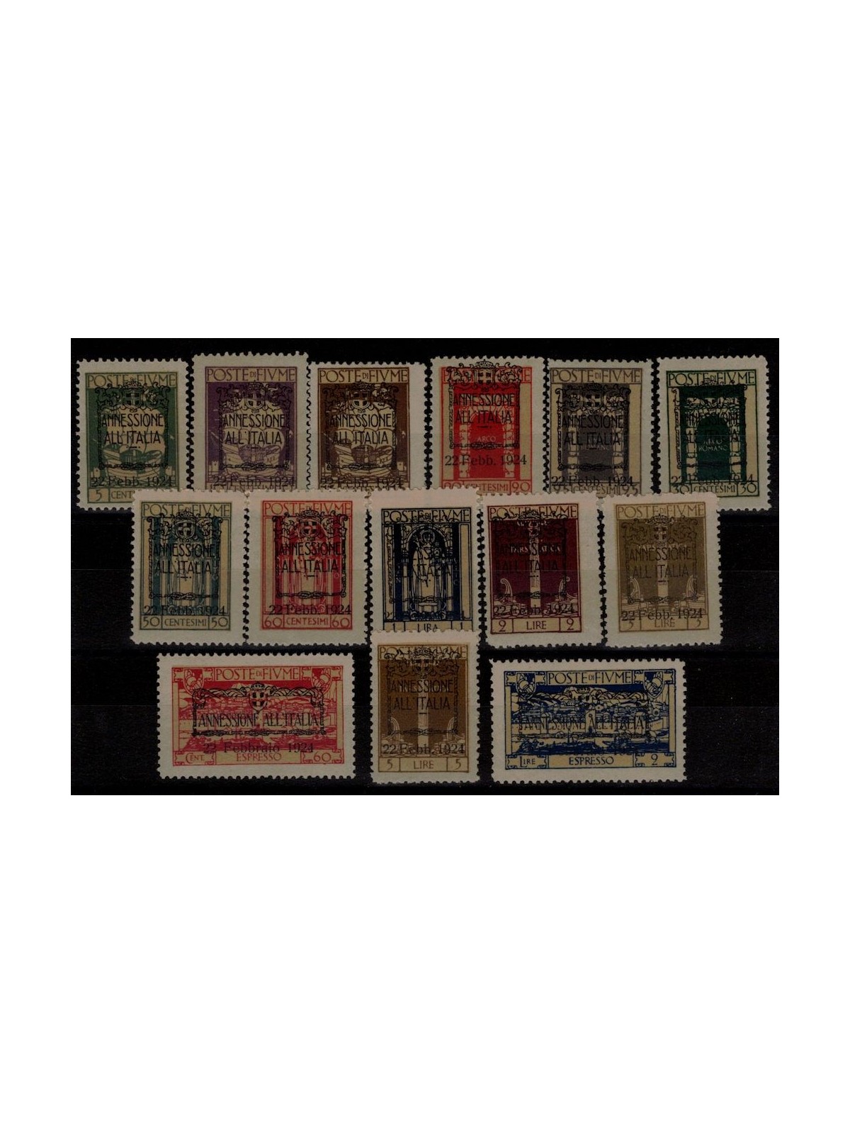 FIUME 1924 San Vito overprinted (Annexation to Italy) 14v MNH**