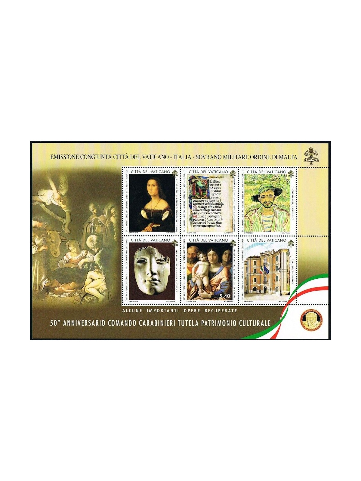 VATICAN 2019 Carabinieri pointnd s/s MNH**