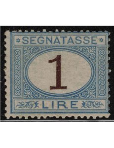 ITALY KINGDOM 1870 Postage due 1£ light blue and brown MH* ©