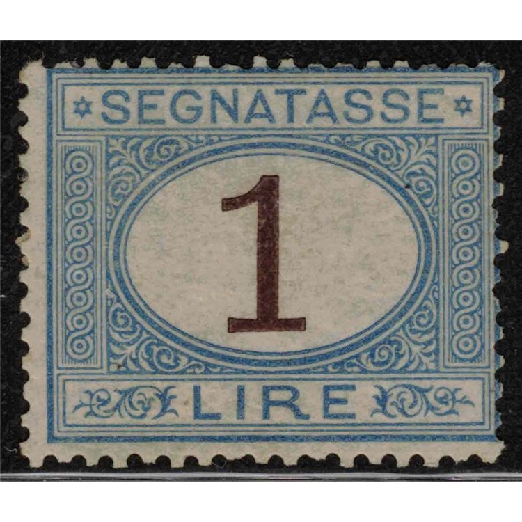 ITALY KINGDOM 1870 Postage due 1£ light blue and brown MH* ©