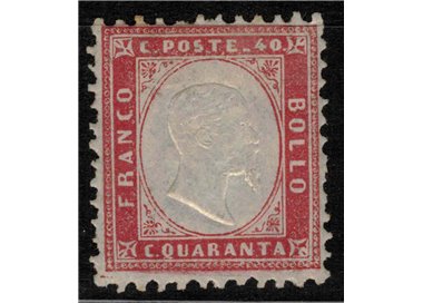 ITALIA REGNO 1862 Vittorio Emanuele II 40c carminio MH*