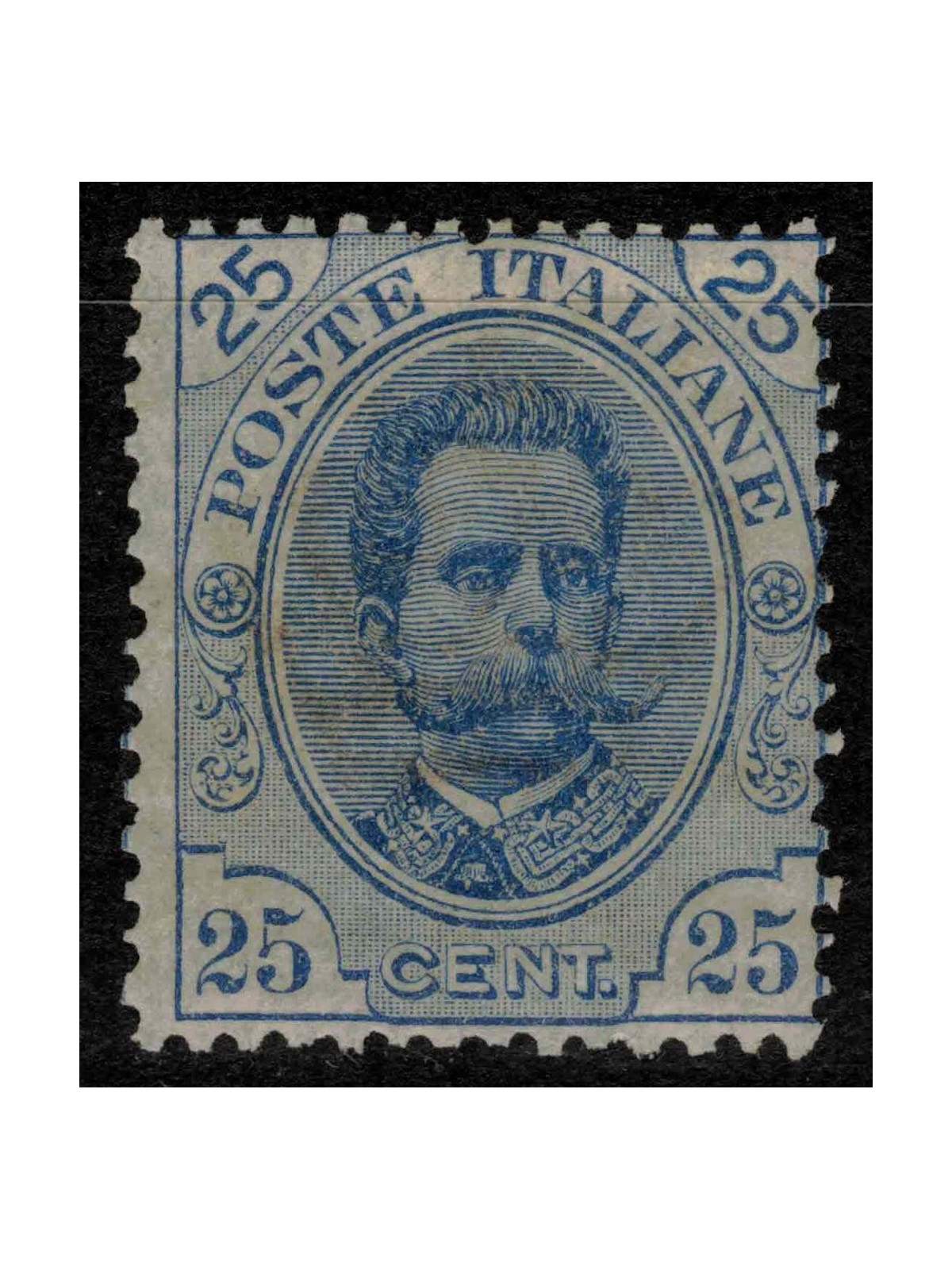 ITALIA REGNO 1891 Umberto I 25c azzurro MH*