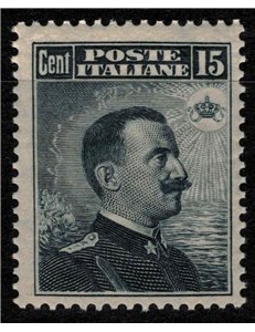 ITALY KINGDOM 1911 Michetti 15c grey black MH*