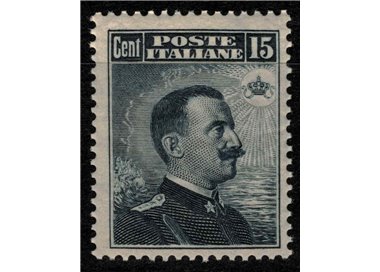 ITALIA REGNO 1911 Michetti 15c grigio nero MH*