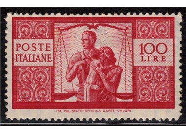 ITALY 1945-46 £100 Democratic MH*