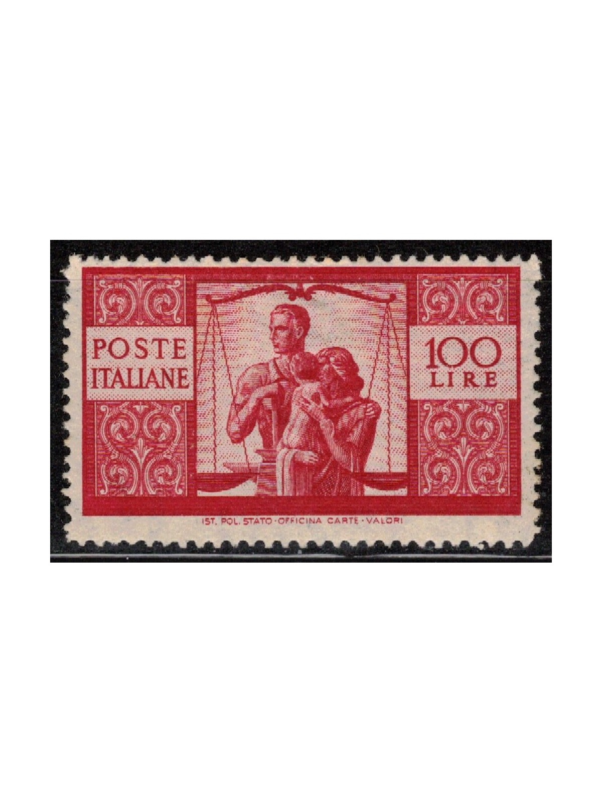 ITALY 1945-46 £100 Democratic MH*