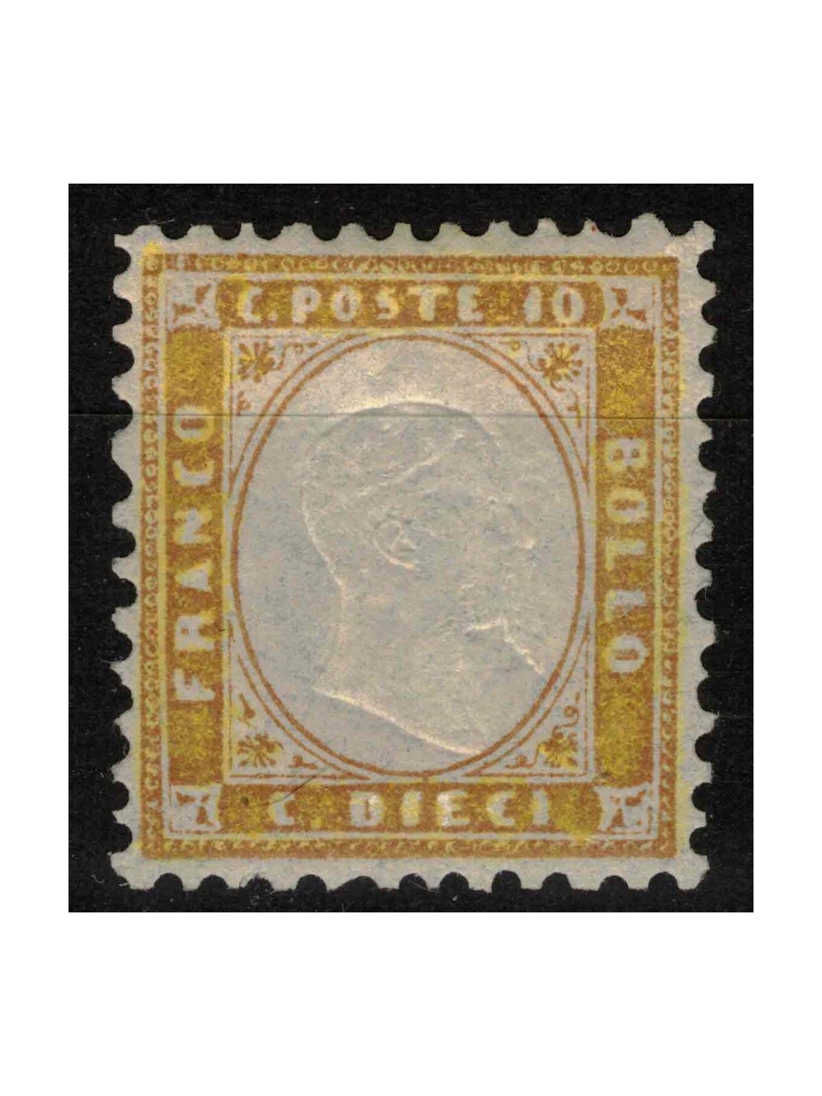 ITALY KINGDOM 1862 10c bistro MNH** (Luxury) ©