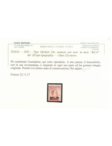 ITALIA REGNO 1923 BLP 20c arancio MNH** ©