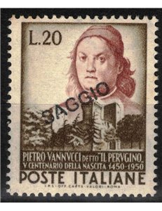 ITALIA 1951 Pietro Vannucci (Saggio) MNH** ©