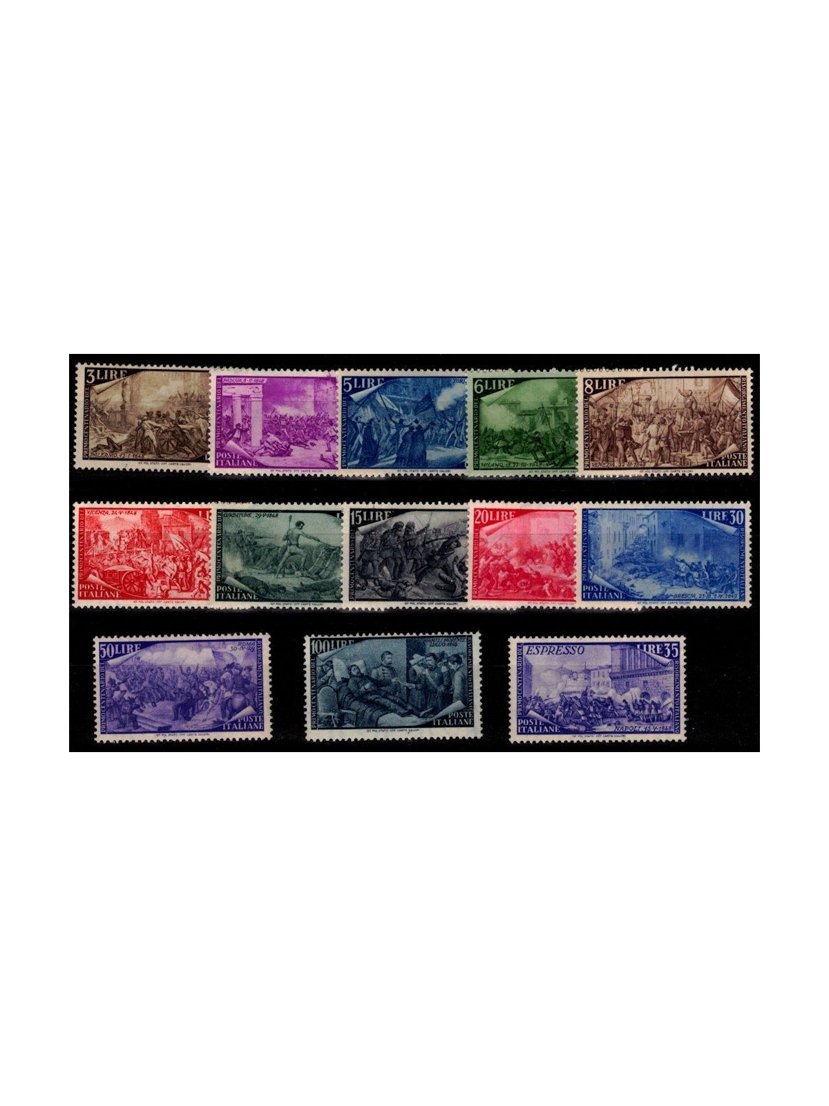 ITALIA 1948 Centenario del Risorgimento 13v MNH** ©
