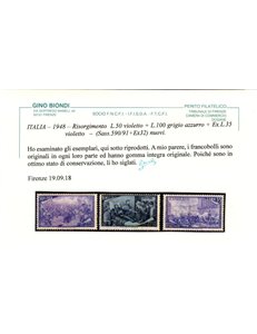ITALIA 1948 Centenario del Risorgimento 13v MNH** ©