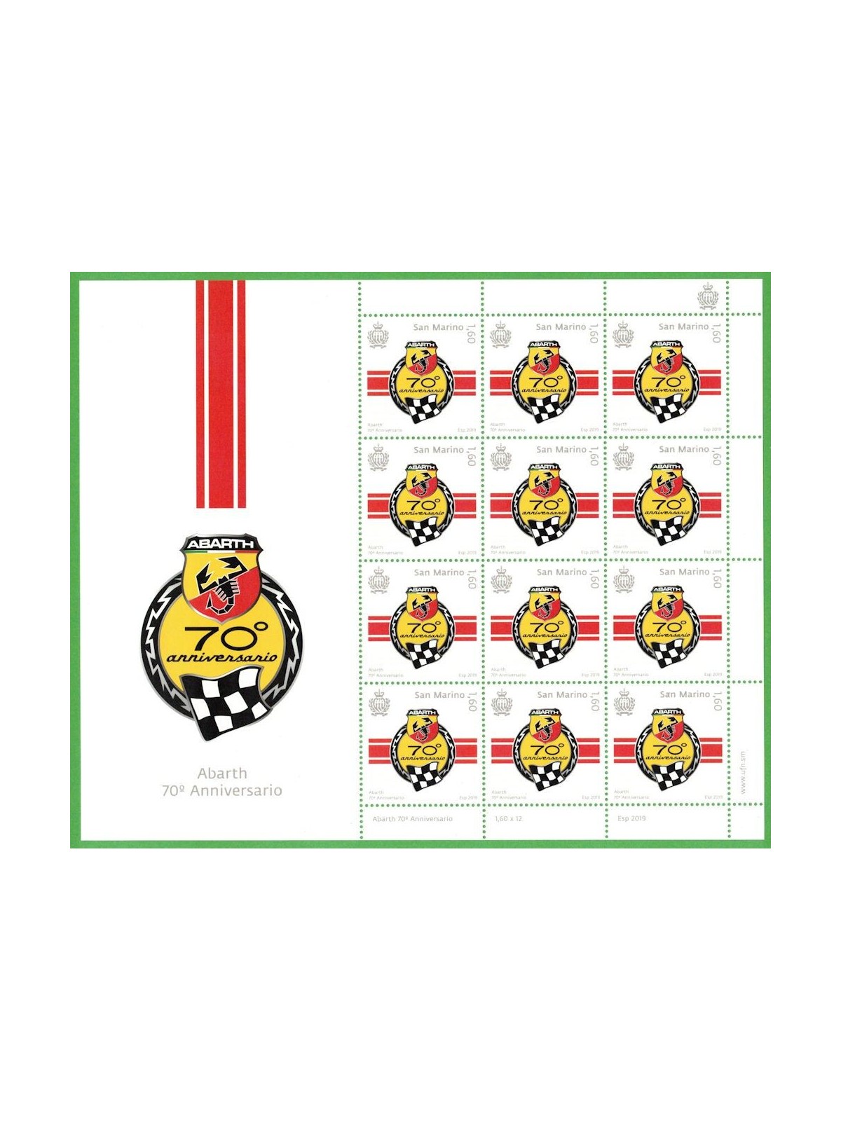 SAN MARINO 2019 Abarth m/s MNH**