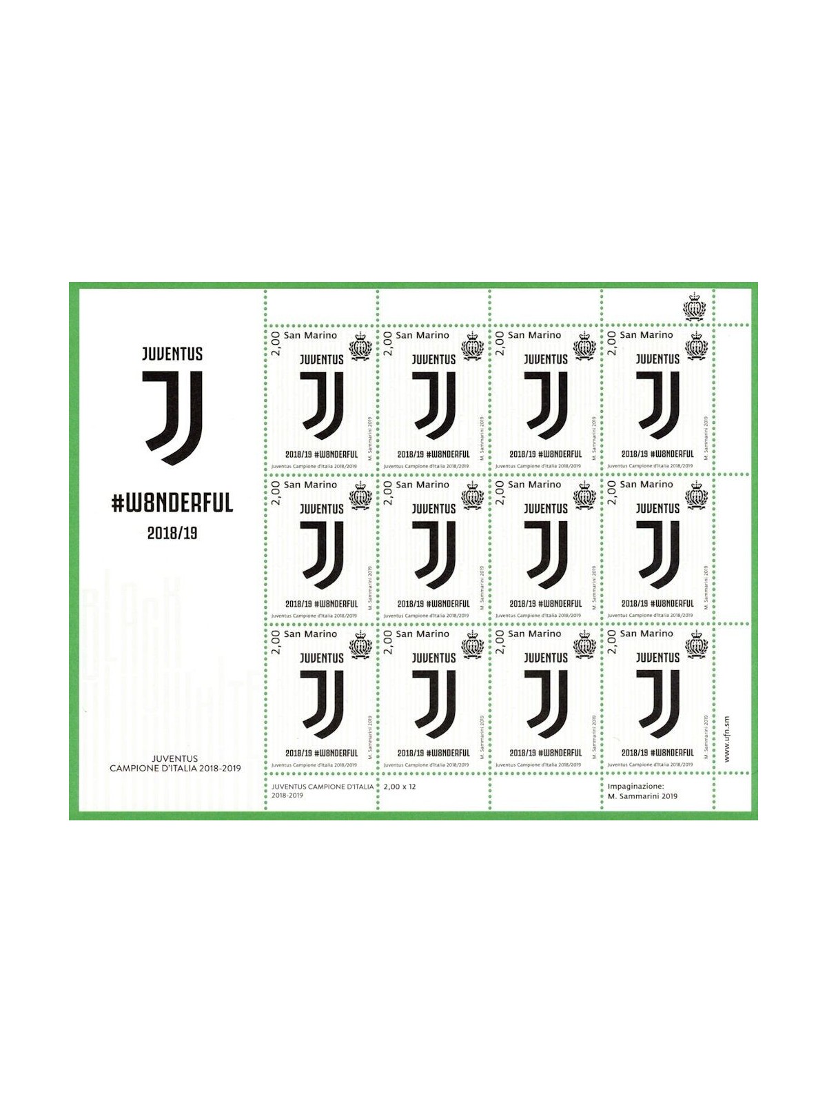 SAN MARINO 2019 Juventus Campione d'Italia MF MNH**