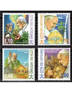 VATICANO 2019 Viaggi del Papa 4v MNH**