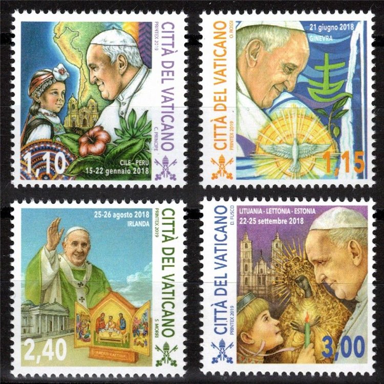 VATICANO 2019 Viaggi del Papa 4v MNH**