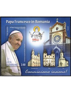 VATICANO 2019 Papa Francesco in Romania BF MNH**