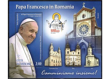 VATICANO 2019 Papa Francesco in Romania BF MNH**