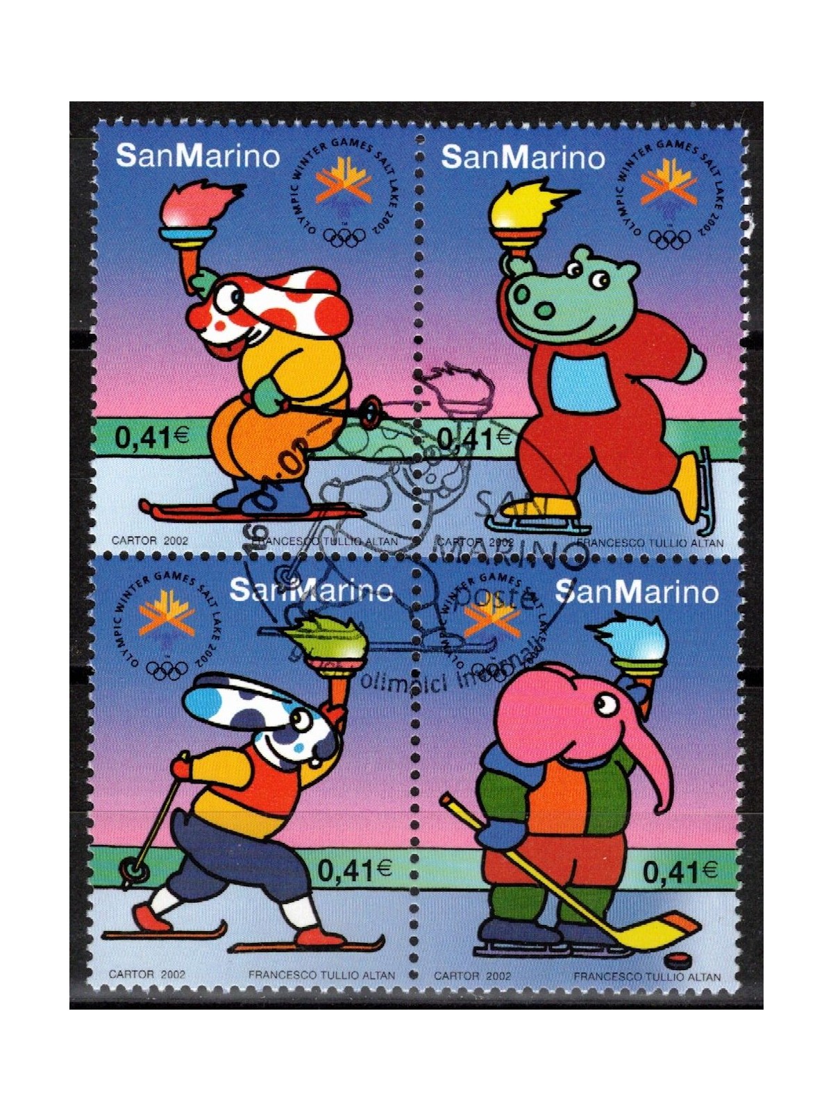 SAN MARINO 2002 Winter Olympics 4v us