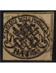 STATO PONTIFICIO 1852-64 Stemma (3 bajocchi bistro arancio) us