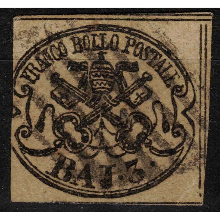 PAUL STATE 1852-64 Coat of arms (3 bajocchi bistro orange) us