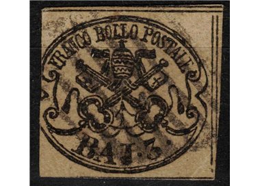 STATO PONTIFICIO 1852-64 Stemma (3 bajocchi bistro arancio) us