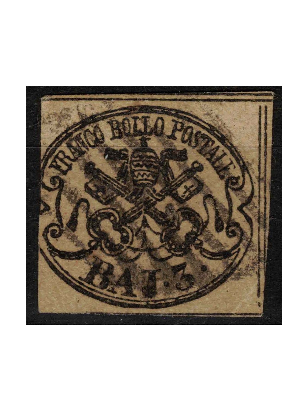 PAUL STATE 1852-64 Coat of arms (3 bajocchi bistro orange) us