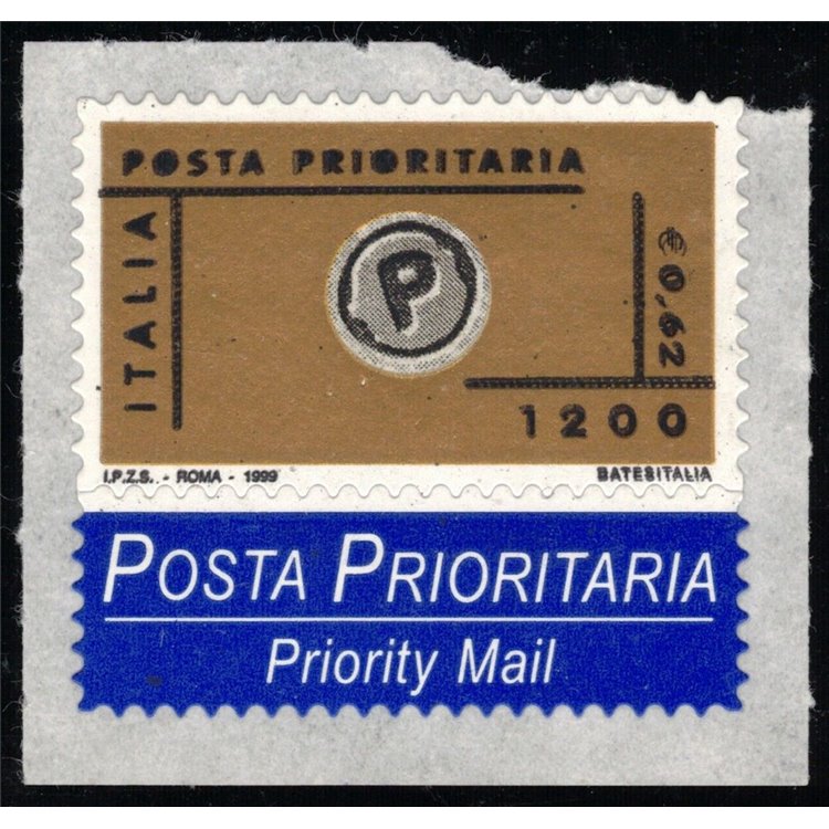 ITALY 1999 Priority Mail €0.62 (double black print) MNH**