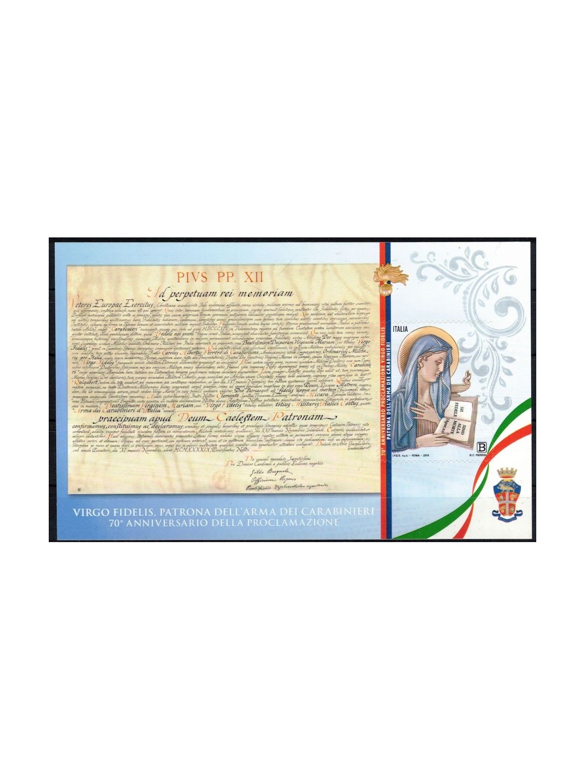 ITALY 2019 Virgo Fidelis s/s MNH**