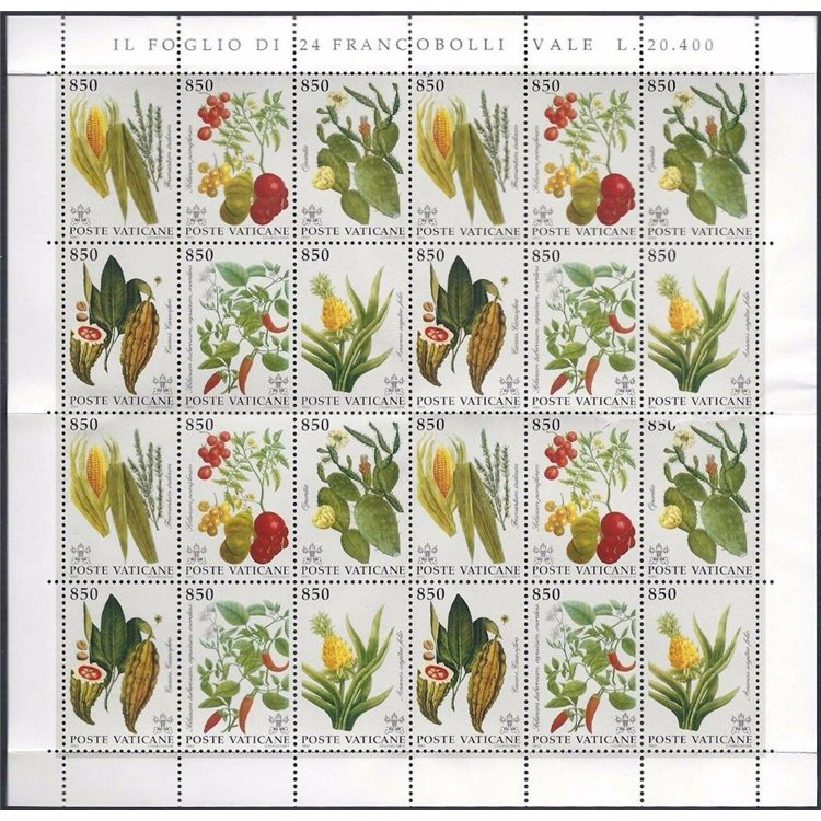 VATICANO 1992 Flora del nuovo mondo MF MNH**