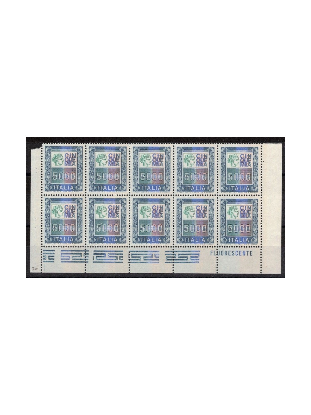 ITALIA 1978-79 Alti valori £ 5000 (blocco di 10) MNH**