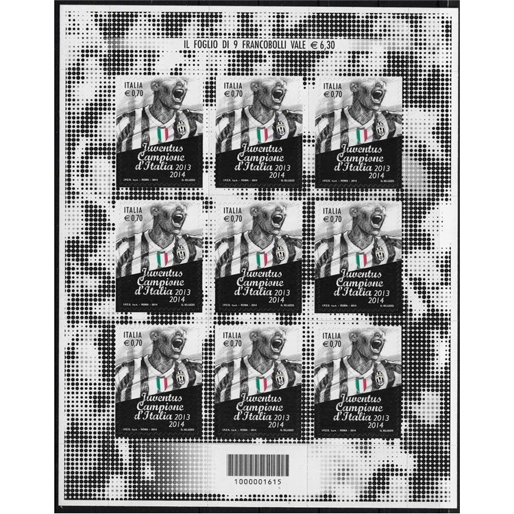 ITALY 2014 Juventus champion of Italy m/s MNH**