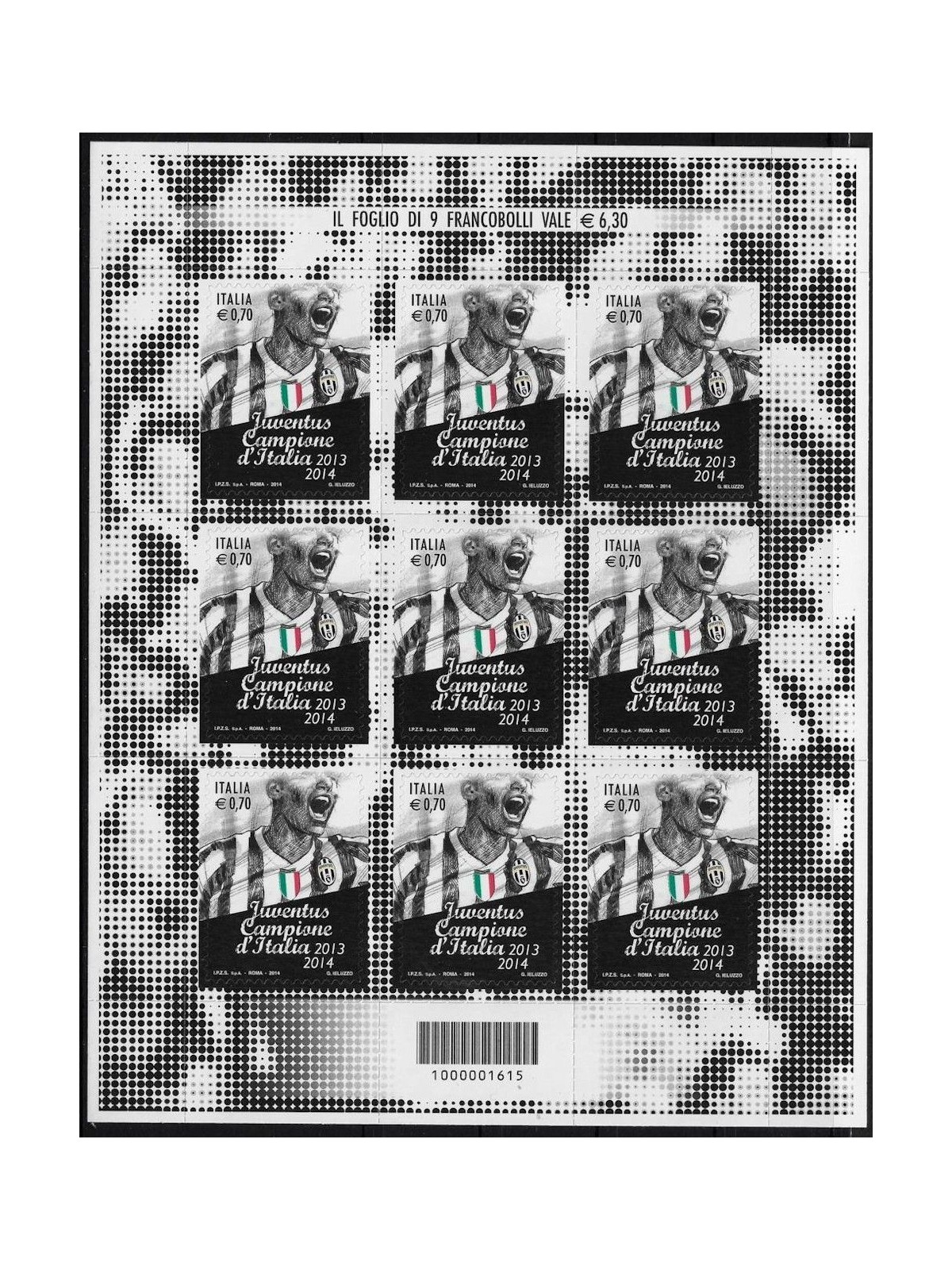 ITALIA 2014 Juventus campione d'Italia MF MNH**