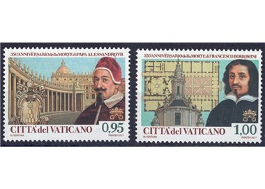 VATICAN 2017 Pope Alexander VII and Francesco Borromini 2v MNH**