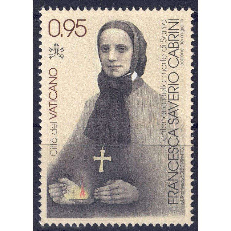 VATICAN 2017 Francesca Saverio Cabrini MNH**