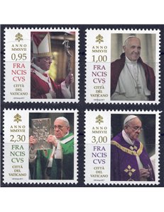 VATICANO 2017 Pontificato Papa Francesco 4v MNH**