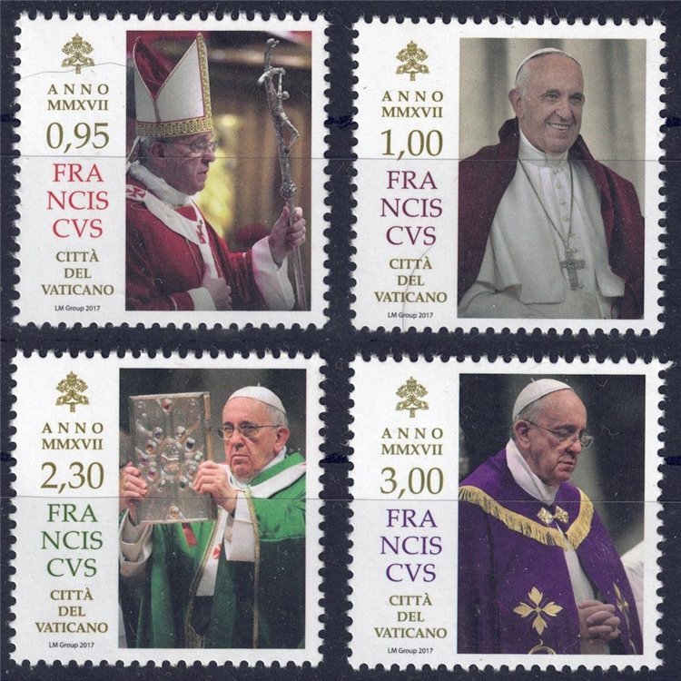 VATICANO 2017 Pontificato Papa Francesco 4v MNH**