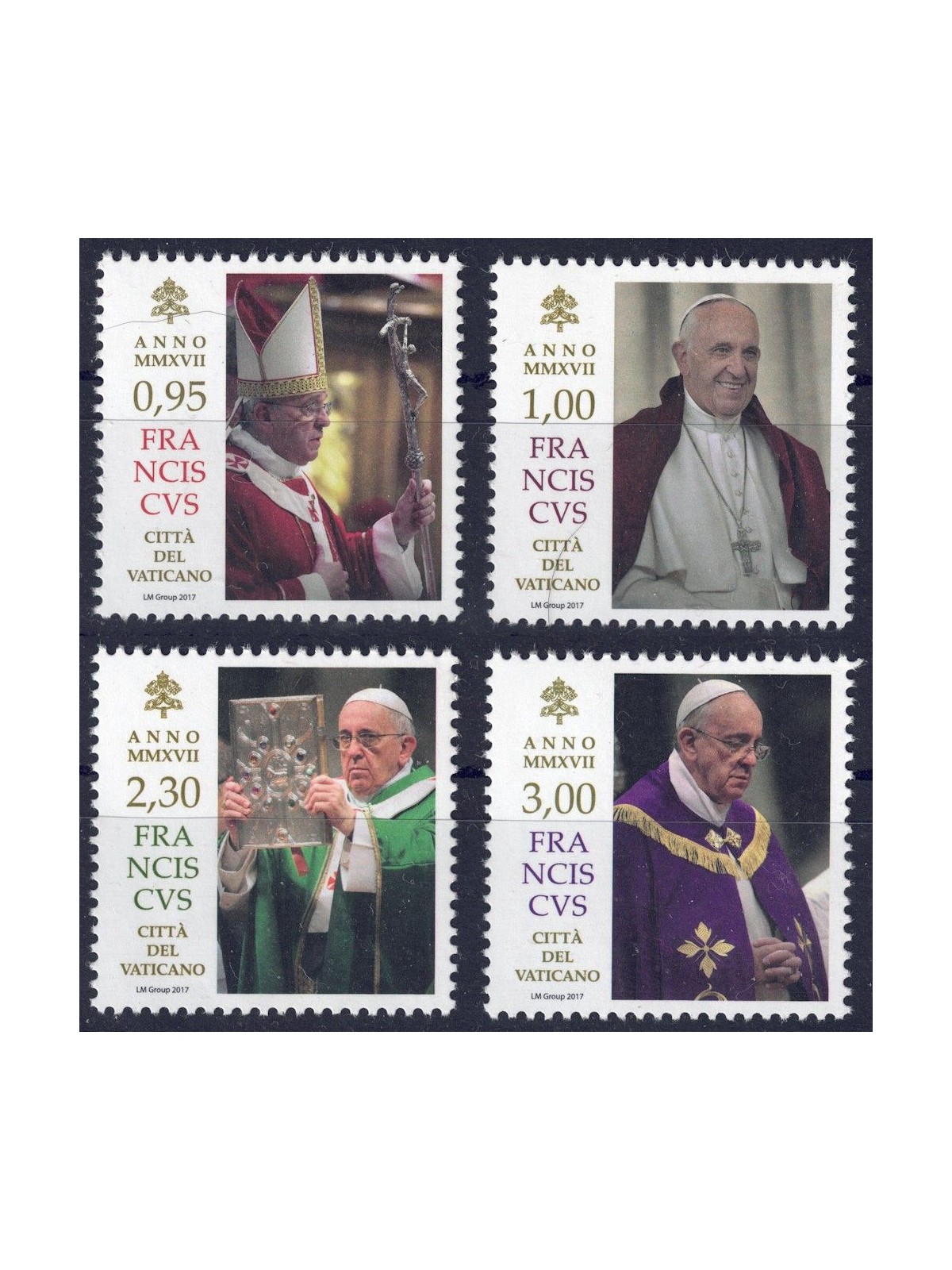 VATICANO 2017 Pontificato Papa Francesco 4v MNH**